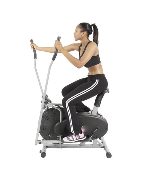 Elliptical Cycle Exercise Bike Air Bike Grey Black Home Gym Cardio Fitness