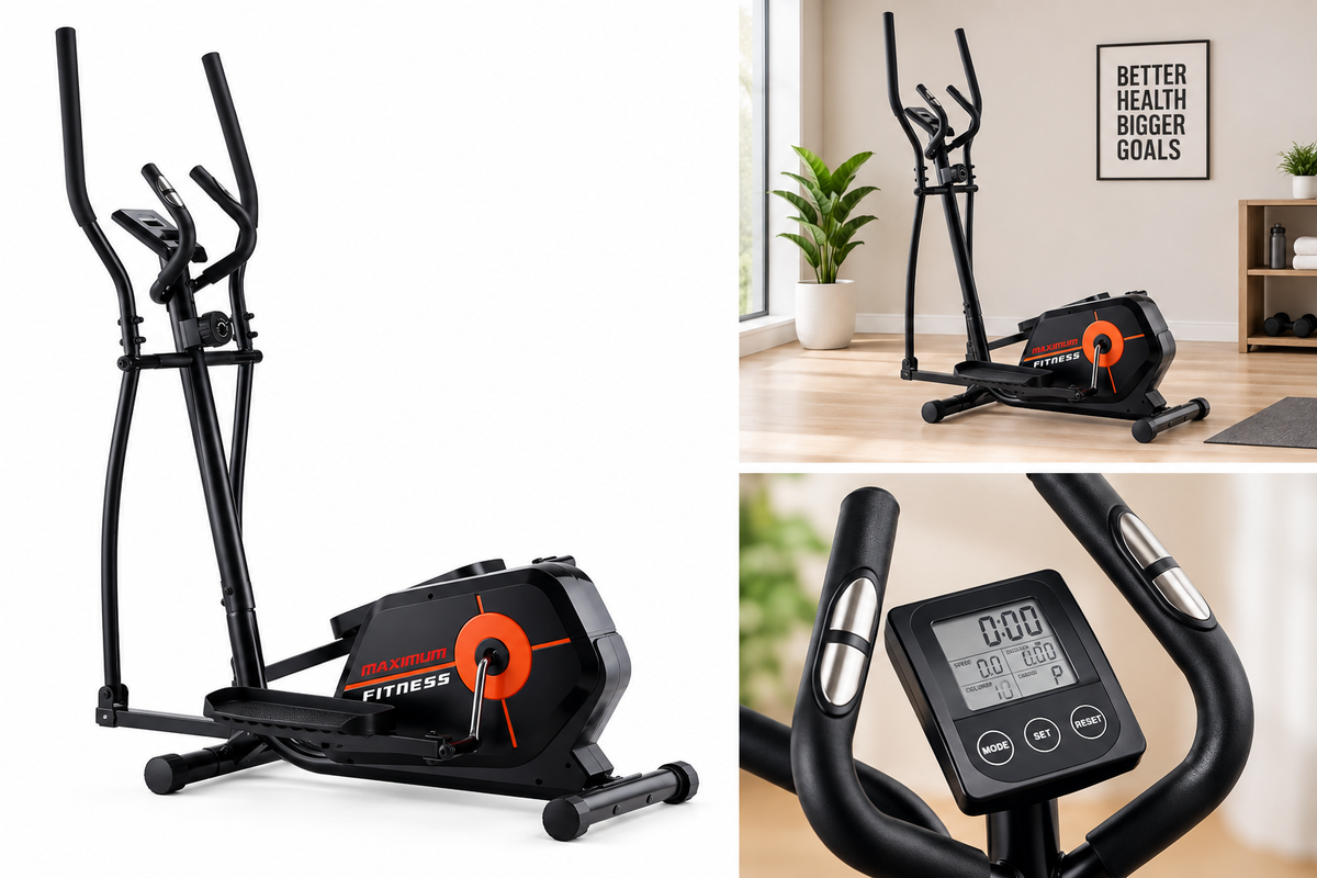 Magnetic Elliptical Cross Trainer | 8 Level Resistance | LCD Monitor Pulse Calories | Full Body Low Impact Workout | Home Gym Exercise Machine