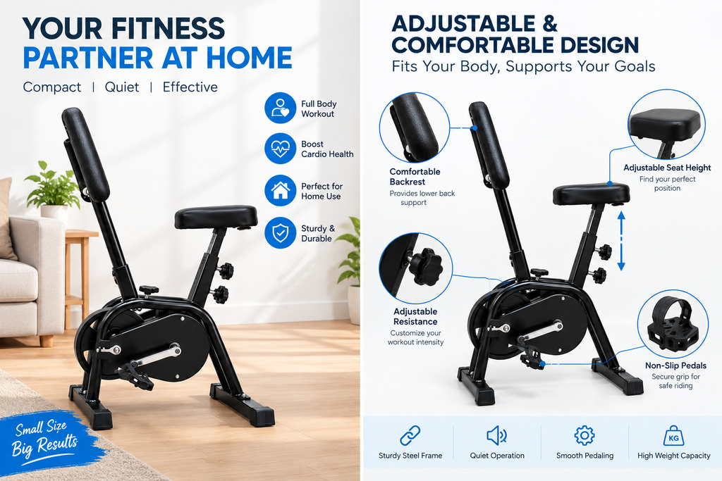 Exercise Cycle With Flywheel - 120kgs weight capacity