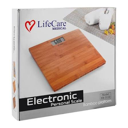 Life Care Digital Weighing Scale with Bamboo Platform, EB-3110