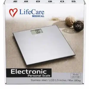 LifeCare EB-9388 Digital Weight Machine – Stainless Steel Bathroom Scale (180kg Capacity)